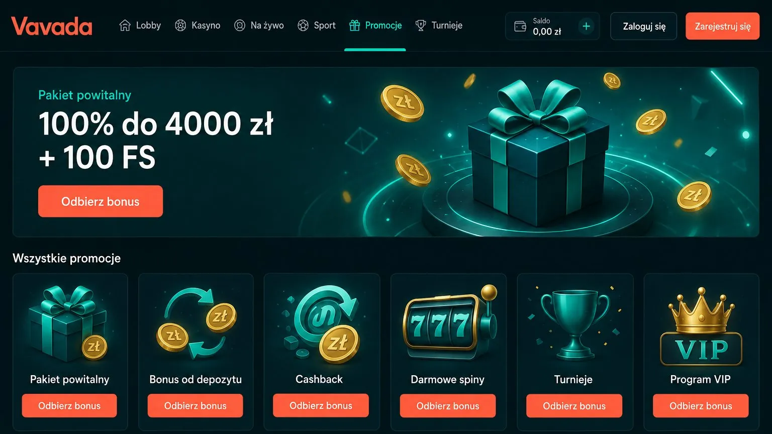 Unikalne kody promocyjne i darmowe turnieje Vavada Casino PL